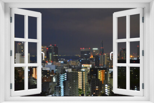 Fototapeta Naklejka Na Ścianę Okno 3D - 都会の夜　大都市の夜景