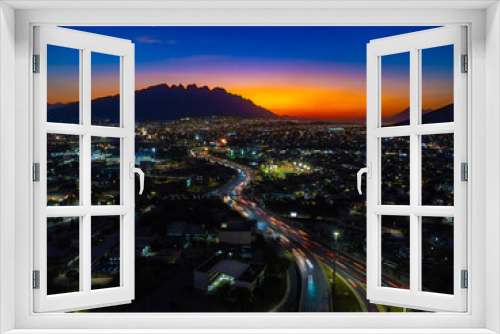 Fototapeta Naklejka Na Ścianę Okno 3D - Foto con drone en la ciudad de Monterrey