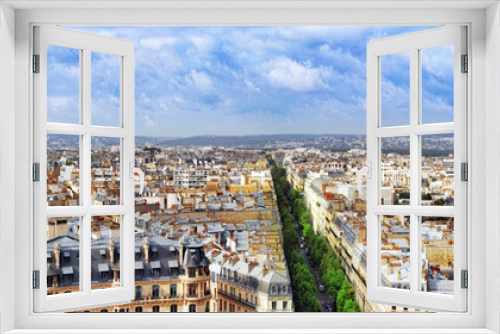 Fototapeta Naklejka Na Ścianę Okno 3D - View of Paris from the Arc de Triomphe.  .Paris. France.