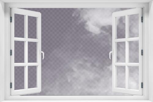 Fototapeta Naklejka Na Ścianę Okno 3D - Texture of steam, smoke, fog, clouds. Vector isolated smoke. Aerosol effect	