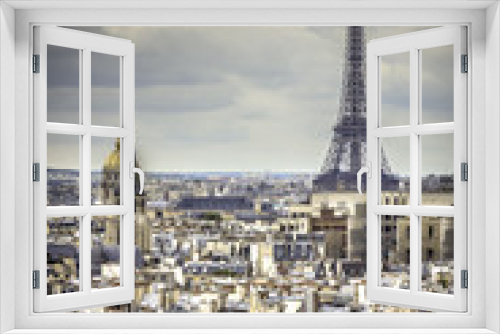 Fototapeta Naklejka Na Ścianę Okno 3D - View on Eiffel Tower in Paris