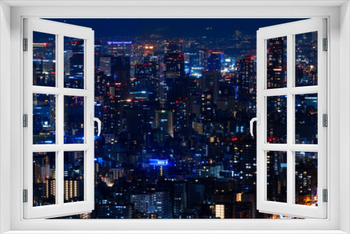 Fototapeta Naklejka Na Ścianę Okno 3D - 大阪市の夜景