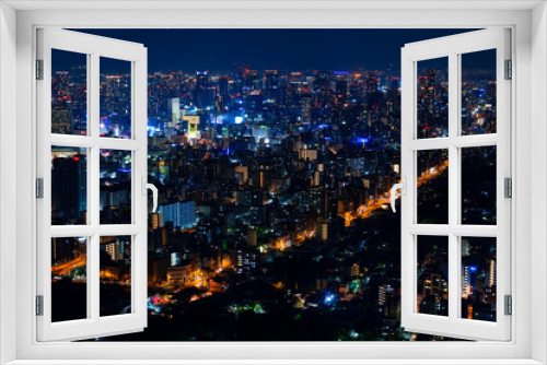 Fototapeta Naklejka Na Ścianę Okno 3D - 大阪市の夜景