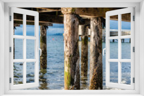Fototapeta Naklejka Na Ścianę Okno 3D - Shoreline Pier Pilings 5