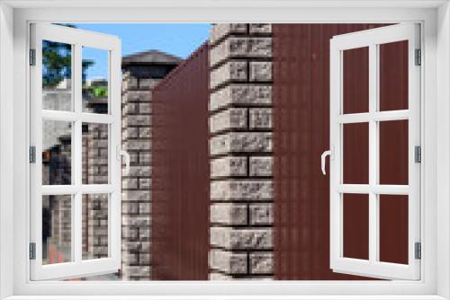 Fototapeta Naklejka Na Ścianę Okno 3D - brown wooden fence