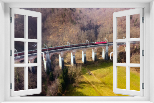 Fototapeta Naklejka Na Ścianę Okno 3D - railway bridge over the river