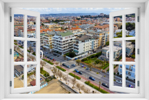 Fototapeta Naklejka Na Ścianę Okno 3D - Aerial view landscape Italy Pescara. View of the city, buildings and architecture. Street, promenade, urban space.