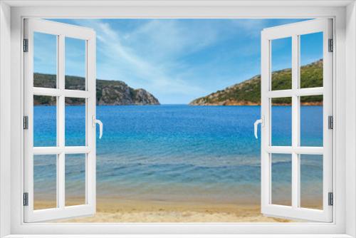 Fototapeta Naklejka Na Ścianę Okno 3D - Summer sea coast landscape (Porto Koufo beach, Halkidiki, Sithonia, Greece).
