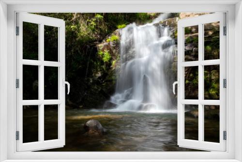Fototapeta Naklejka Na Ścianę Okno 3D - Waterfall in the forest. Cascata da Cabreia, Portugal, Europe