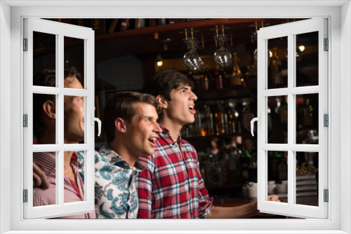 portrait of the fans in the bar