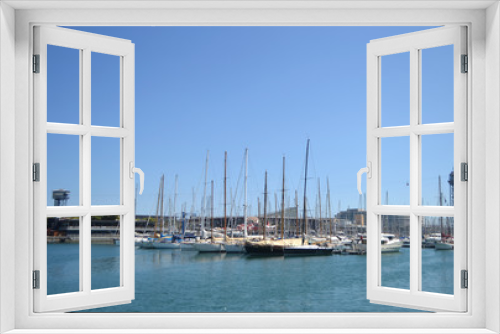 Fototapeta Naklejka Na Ścianę Okno 3D - Sailboats in the port of Barcelona