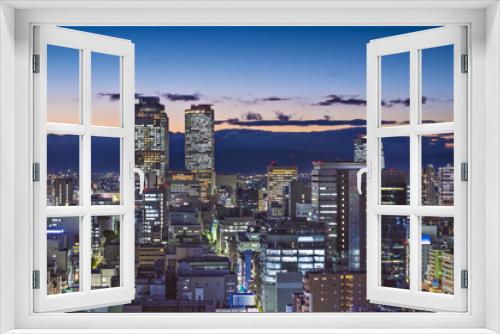 Fototapeta Naklejka Na Ścianę Okno 3D - Nagoya, Japan twilight Cityscape