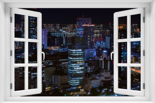 Fototapeta Naklejka Na Ścianę Okno 3D - 東京タワーからの眺め、夜景