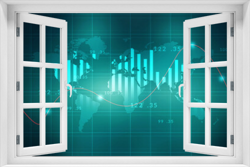 Fototapeta Naklejka Na Ścianę Okno 3D - 2d rendering Stock market online business concept. business Graph 