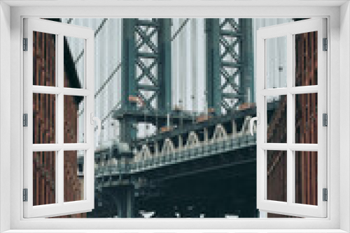Fototapeta Naklejka Na Ścianę Okno 3D - New York, USA: Manhattan bridge