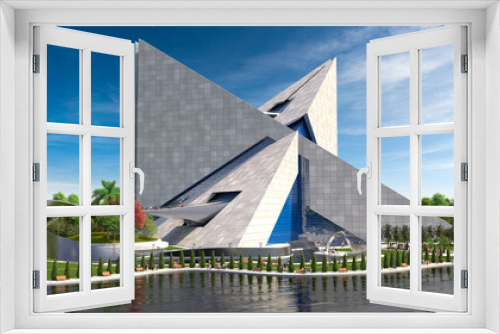 Fototapeta Naklejka Na Ścianę Okno 3D - Futuristic Origami Architecture