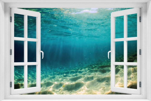 Fototapeta Naklejka Na Ścianę Okno 3D - blue sea water and waves