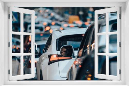Fototapeta Naklejka Na Ścianę Okno 3D - Cars stuck in traffic