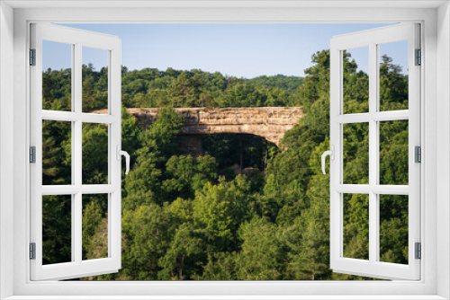 Fototapeta Naklejka Na Ścianę Okno 3D - Overlook of the Land Bridge at Natural Bridge State Resort Park in Kentucky