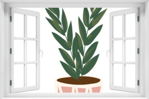 Fototapeta Naklejka Na Ścianę Okno 3D - Interior houseplant vector flower plant flat icon