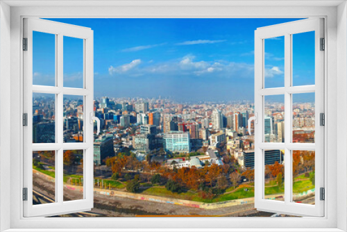 Fototapeta Naklejka Na Ścianę Okno 3D - Vista de la ciudad en Providencia, Santiago de Chile