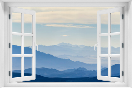Fototapeta Naklejka Na Ścianę Okno 3D - Panorama of blue mountains, layers, range, 
