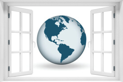 Fototapeta Naklejka Na Ścianę Okno 3D - Earth globe icons. earth hemispheres with continents. vector world map set.