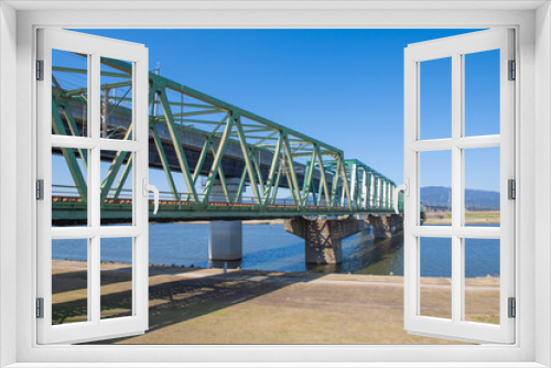 Fototapeta Naklejka Na Ścianę Okno 3D - JR九州・鹿児島本線の筑後川橋梁