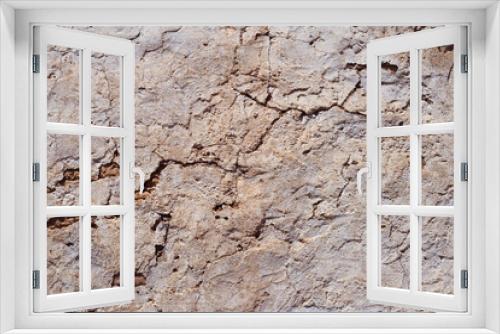 Fototapeta Naklejka Na Ścianę Okno 3D - Textura pared antigua agrietada, recubierta con cal y cemento