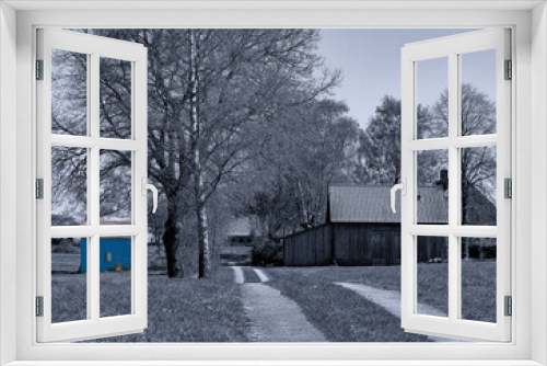 Fototapeta Naklejka Na Ścianę Okno 3D - Blue House