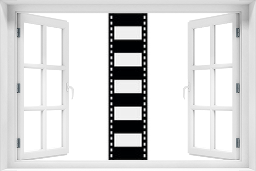 Fototapeta Naklejka Na Ścianę Okno 3D - Film strip movie cinema icon graphic vector image. 3d film strip collection vector image. Vector realistic illustration of film strip on white background