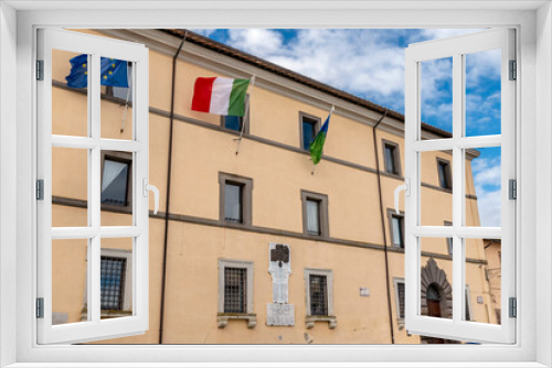 Fototapeta Naklejka Na Ścianę Okno 3D - The facade of the town hall of Capodimonte, Viterbo, Italy