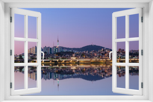 Fototapeta Naklejka Na Ścianę Okno 3D - Seoul City  seoul tower South Korea 