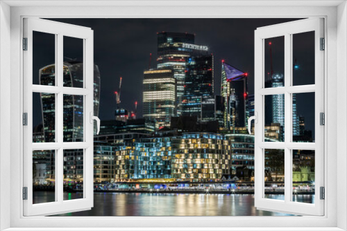 Fototapeta Naklejka Na Ścianę Okno 3D - HDR of the City of London at night, London, UK