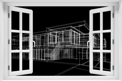 Fototapeta Naklejka Na Ścianę Okno 3D - sketch of a house