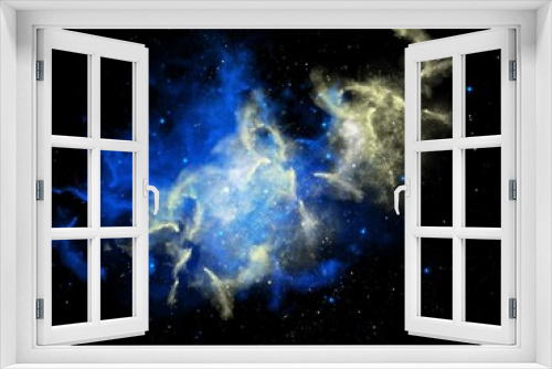 Fototapeta Naklejka Na Ścianę Okno 3D - Watercolor Outer Galaxy Stars Splashes Dark Background