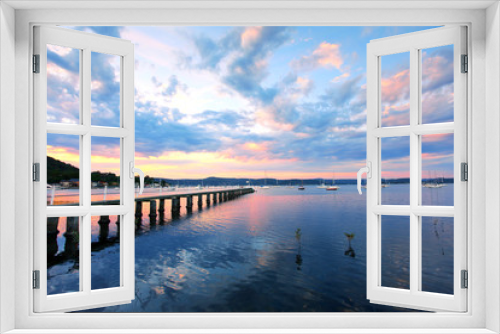 Fototapeta Naklejka Na Ścianę Okno 3D - Saratoga Sunset and jetty pier