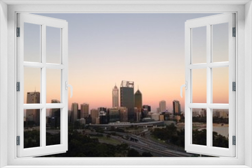 Fototapeta Naklejka Na Ścianę Okno 3D - Sunset skyline Perth