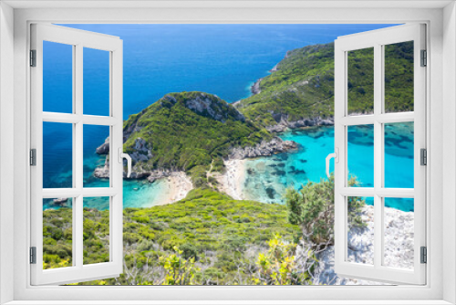 Fototapeta Naklejka Na Ścianę Okno 3D - Krajobraz morski w Porto Timoni na greckiej wyspie Korfu. 