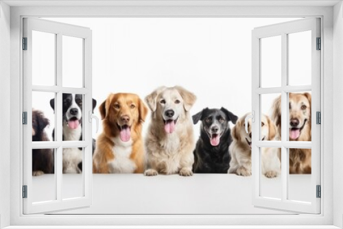 Fototapeta Naklejka Na Ścianę Okno 3D - A group cute beautiful dogs, happy dog, smiling dogs, dog portrait, dog group photos