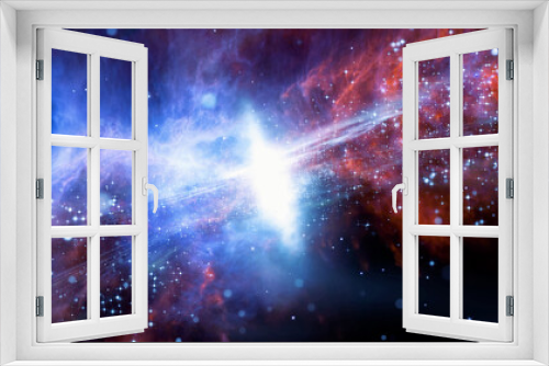 Fototapeta Naklejka Na Ścianę Okno 3D - Galaxy in outer space. Science technology.