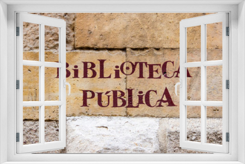 Fototapeta Naklejka Na Ścianę Okno 3D - Public library in Casa de las Conchas, Salamanca, Spain.