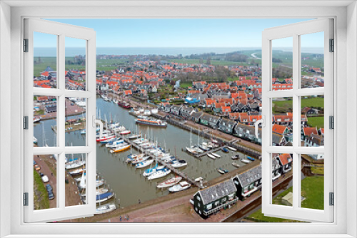 Fototapeta Naklejka Na Ścianę Okno 3D - Aerial from the historical village and harbor Marken in the Netherlands