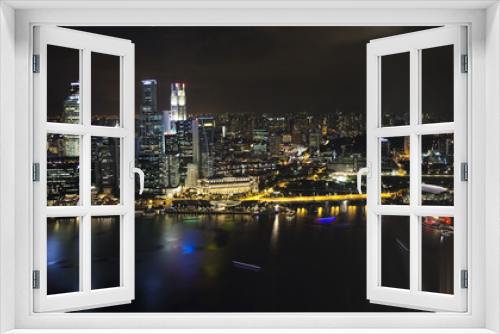 Fototapeta Naklejka Na Ścianę Okno 3D - Singapore city skyline at night 