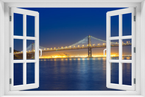 Fototapeta Naklejka Na Ścianę Okno 3D - San Francisco Bay Bridge at sunset from Pier 7 California