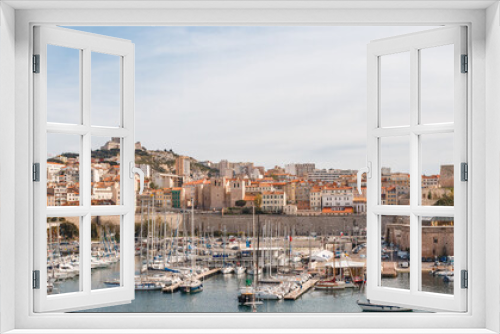 Fototapeta Naklejka Na Ścianę Okno 3D - French city Marseille, marina and sea coast. France, Europe