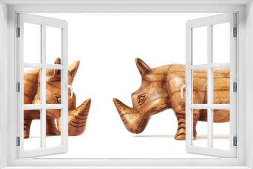 Fototapeta Naklejka Na Ścianę Okno 3D - Rhinoceros rhino sculpture isolated