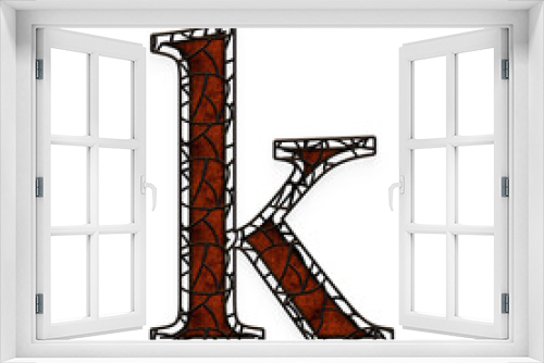 Fototapeta Naklejka Na Ścianę Okno 3D - Rustic Cage alphabet lowercase letters. This is a part of a set which also includes uppercase letters, numbers, punctuation marks, symbols and shapes.