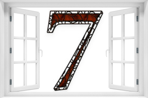 Fototapeta Naklejka Na Ścianę Okno 3D - Rustic Cage numbers from 0 to 9. This is a part of a set which also includes uppercase and lowercase letters, punctuation marks and symbols.