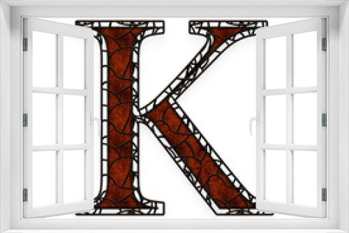 Fototapeta Naklejka Na Ścianę Okno 3D - Rustic Cage alphabet uppercase letters. This is a part of a set which also includes lowercase letters, numbers, punctuation marks and symbols.